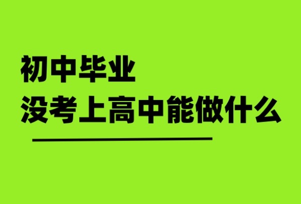 初中毕业没考上高中能做什么？
